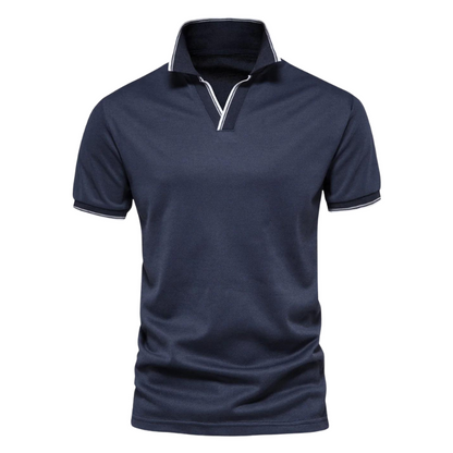 Poloshirt med V-hals