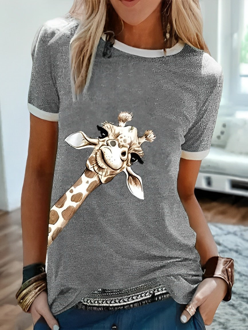 T-shirts med girafprint til kvinder