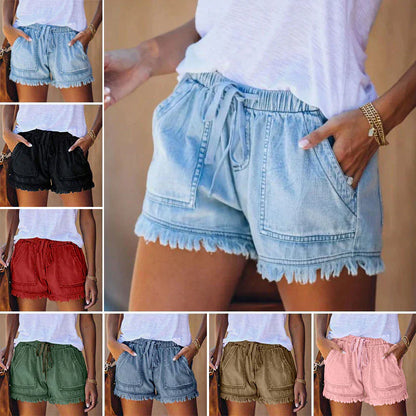 LAURA® | Højtaljede denimshorts