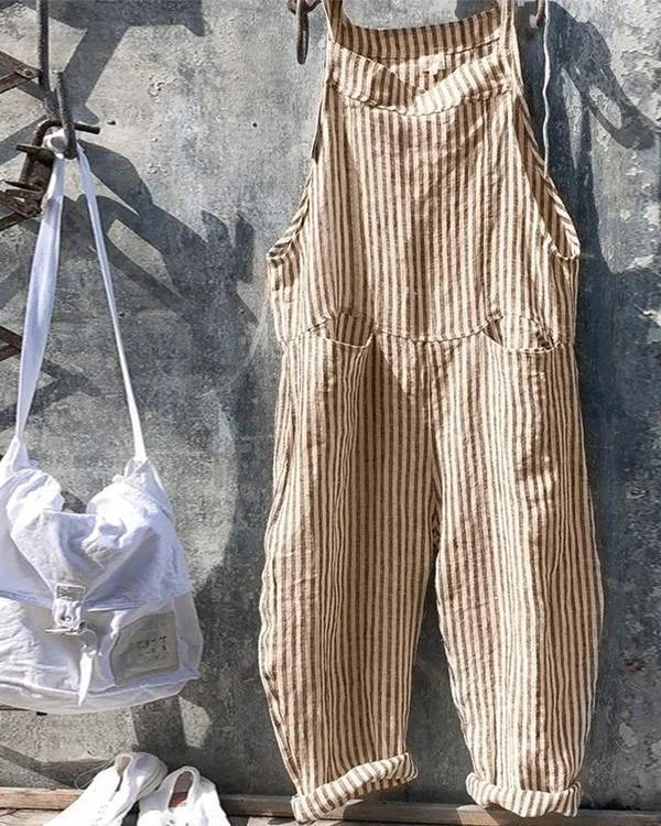 Anais - Stribet jumpsuit med brede ben