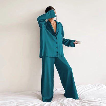 Ivette | Silky Elegance Pyjamas-sæt i overstørrelse