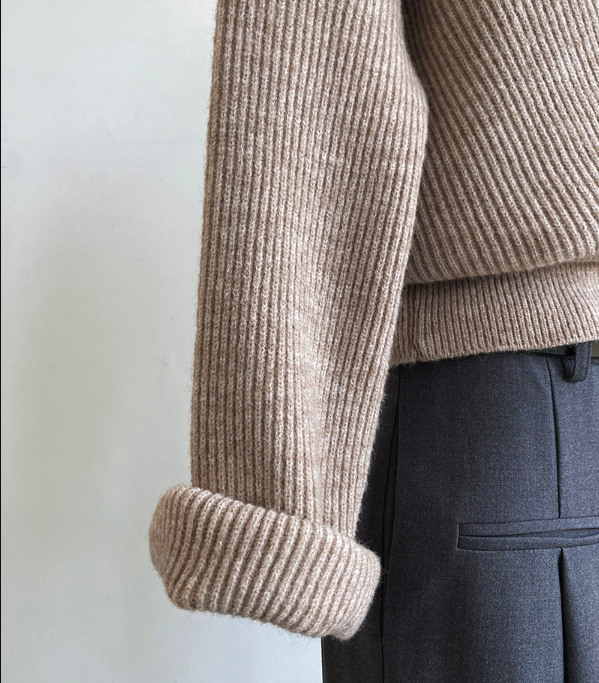 Cropped vintage crossover sweater med V-hals