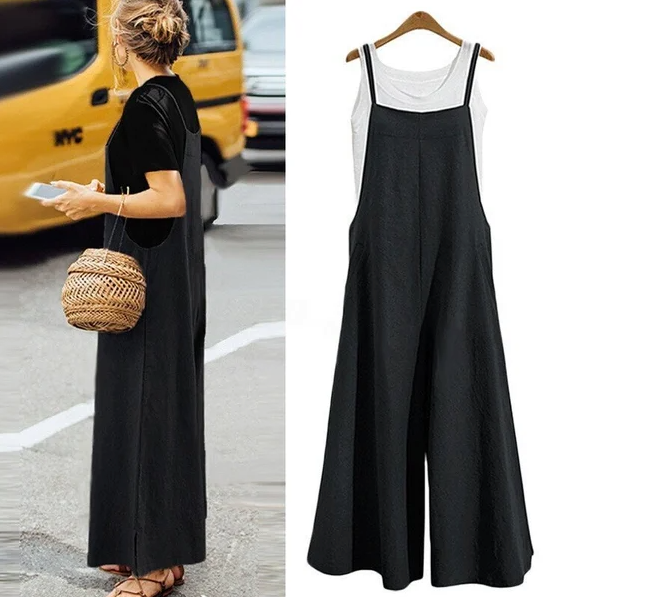 Kvinders ærmeløs oversize casual jumpsuit