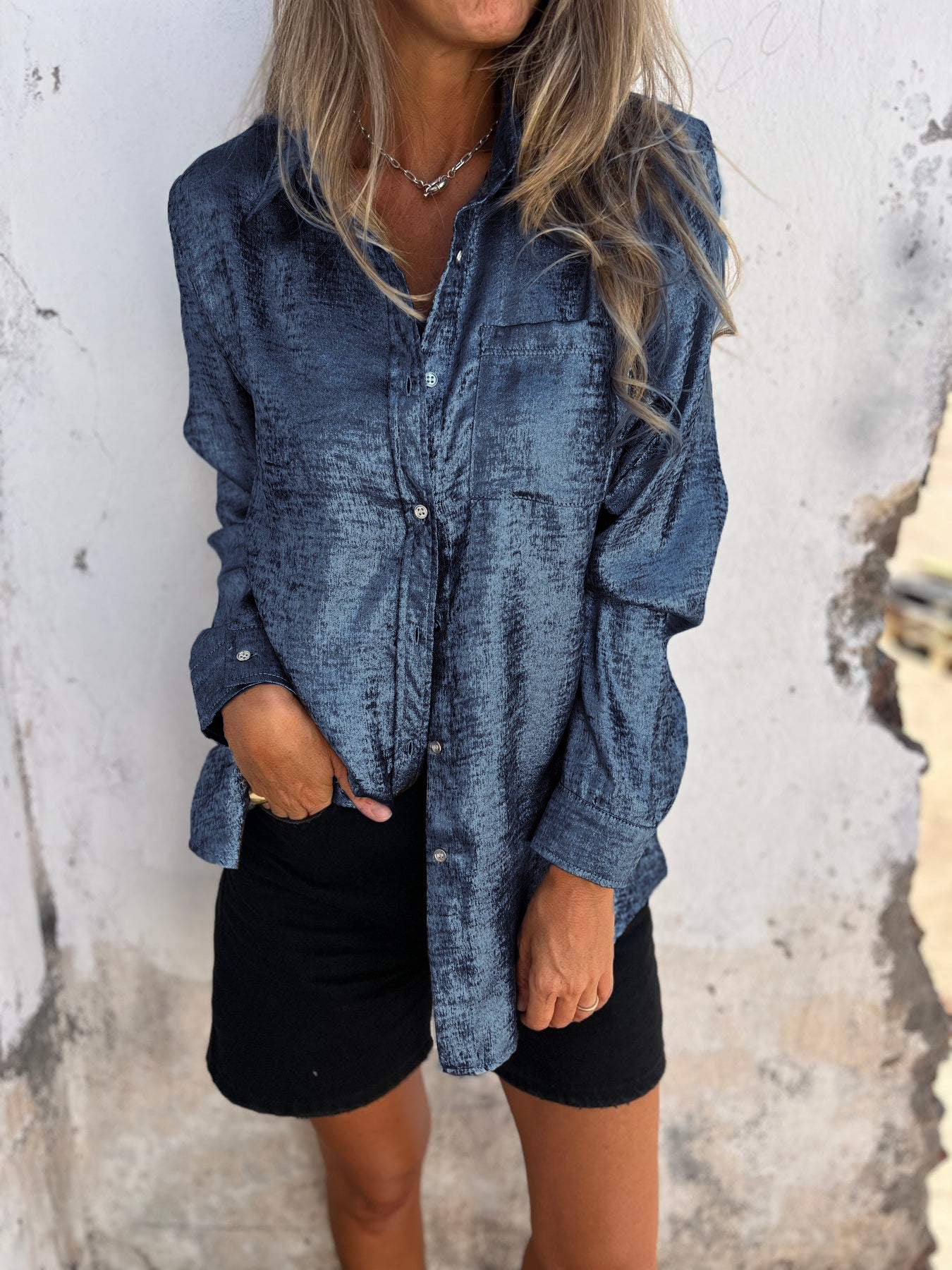 Maika™ | Metallisk Bluse