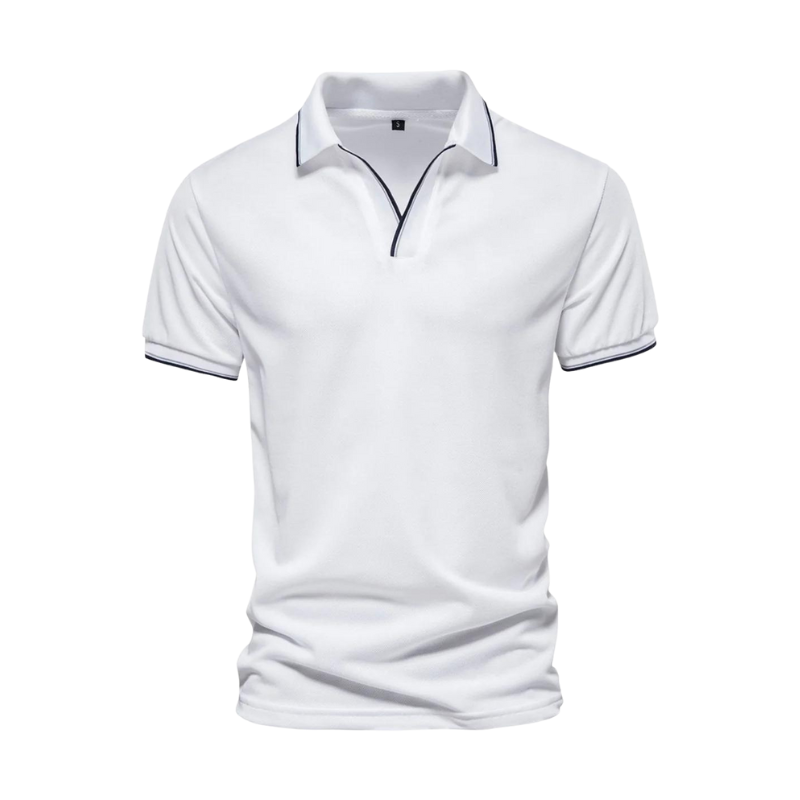 Poloshirt med V-hals