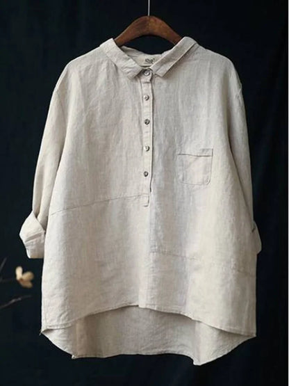 Halima - Afslappet button-down-skjorte med revers