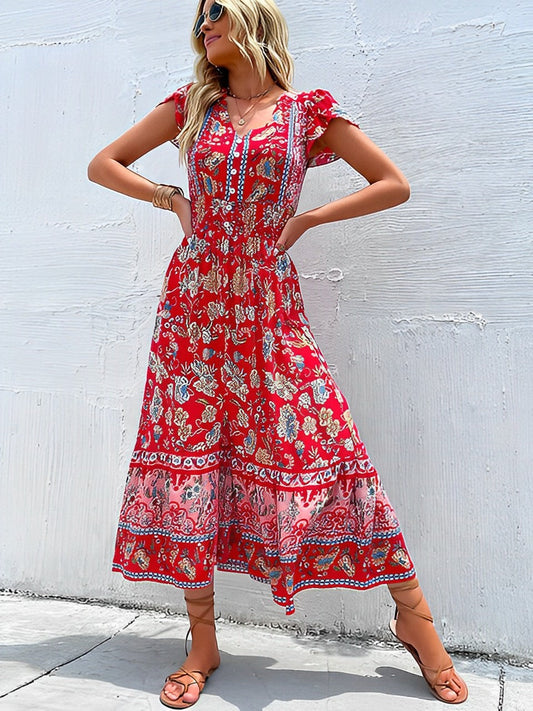 Vintage boho blomstret print kjoler