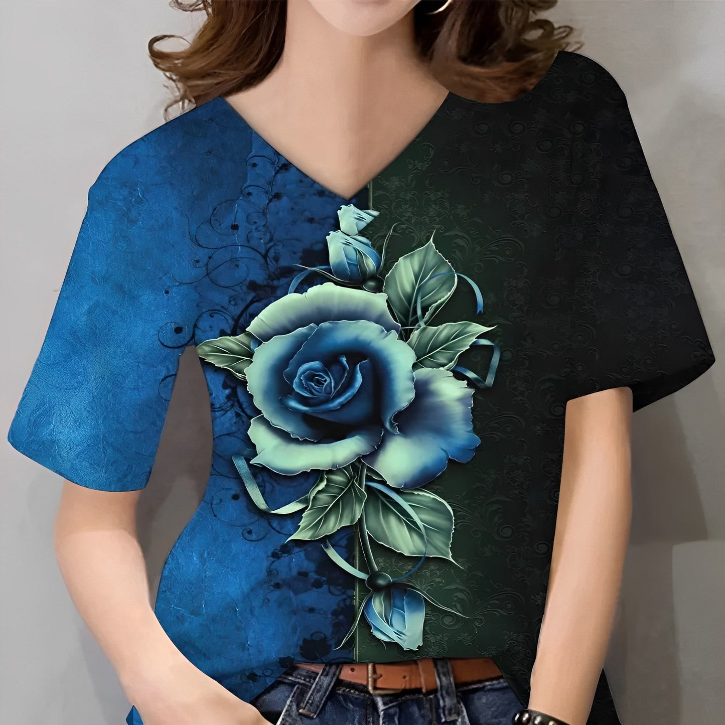 T-shirts med blomsterprint til kvinder