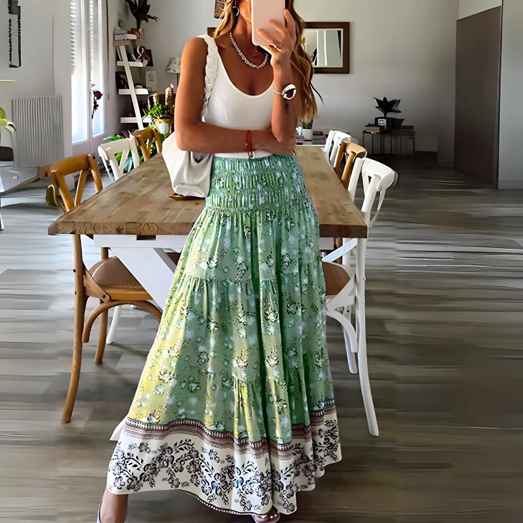 Frida - Casual Dames Boho Maxi Nederdel