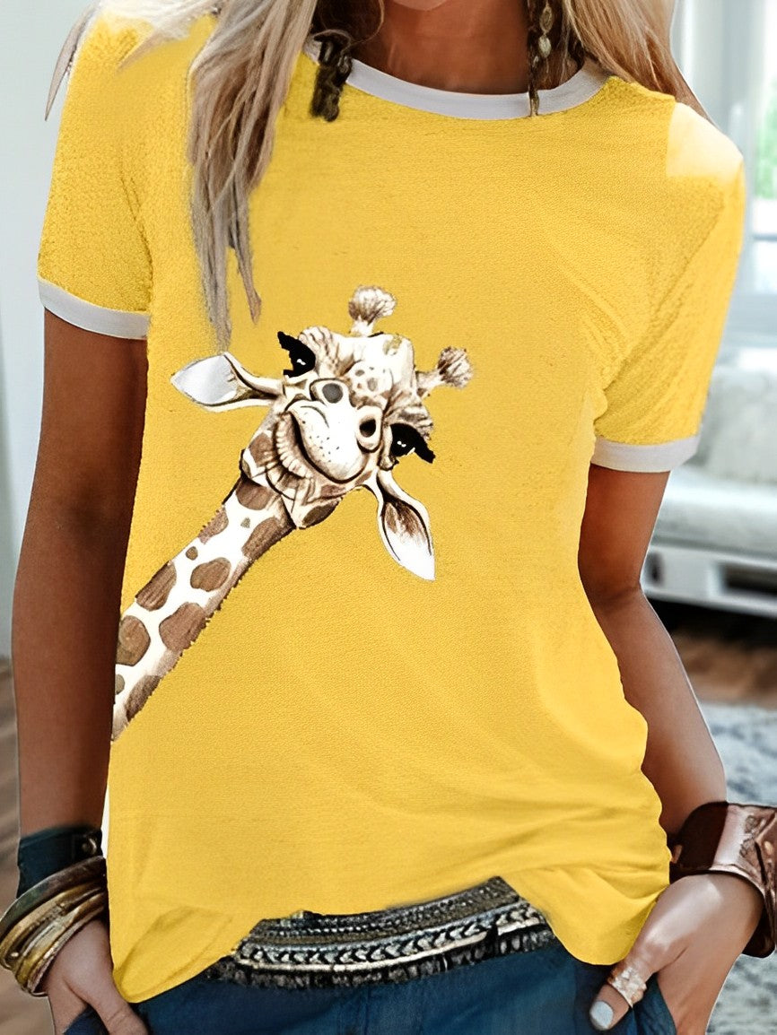 T-shirts med girafprint til kvinder