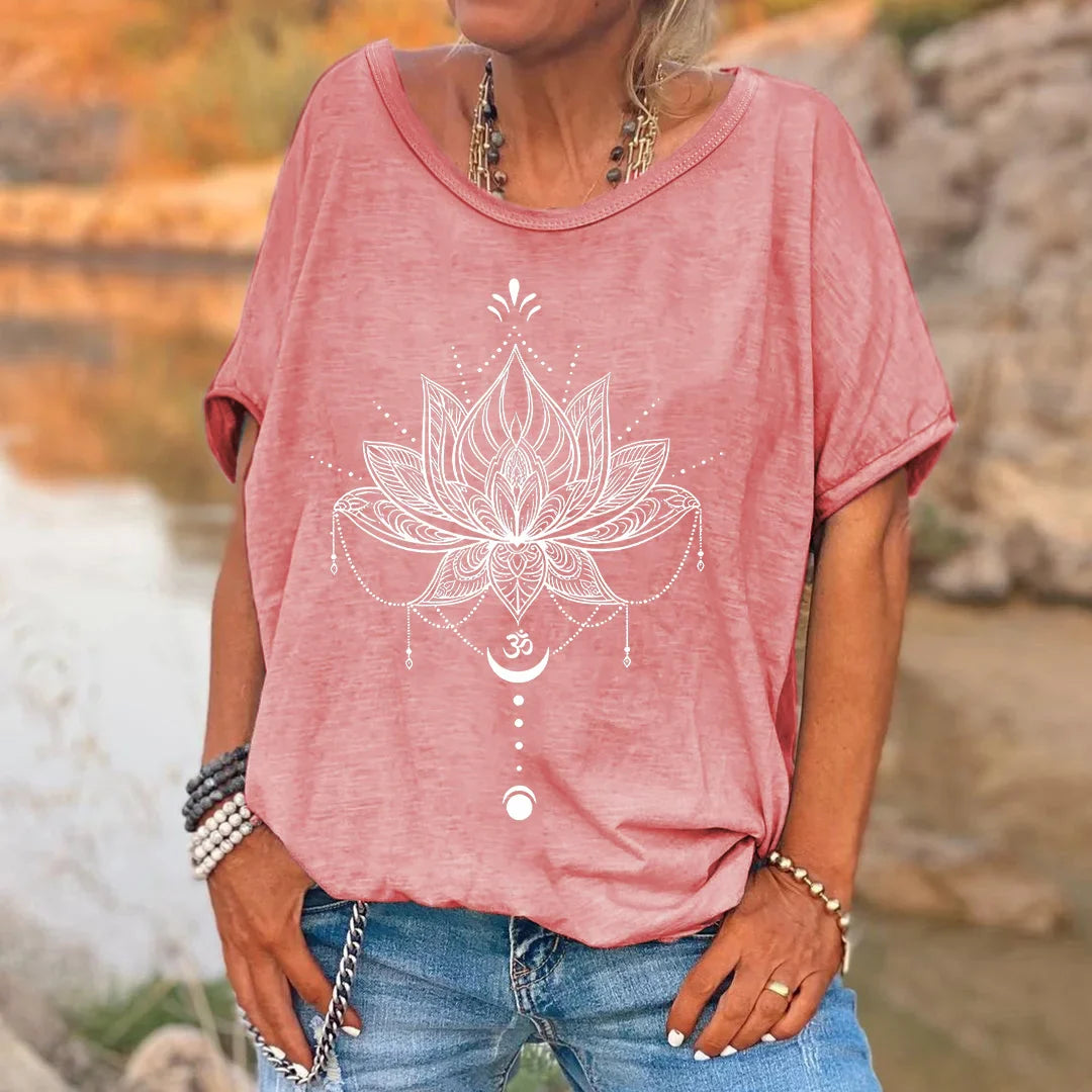 Mandala Hippie T-shirt til kvinder