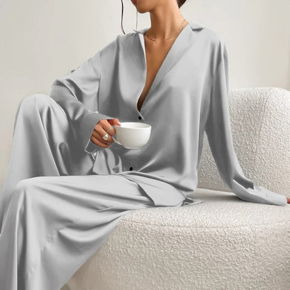 Ivette | Silky Elegance Pyjamas-sæt i overstørrelse