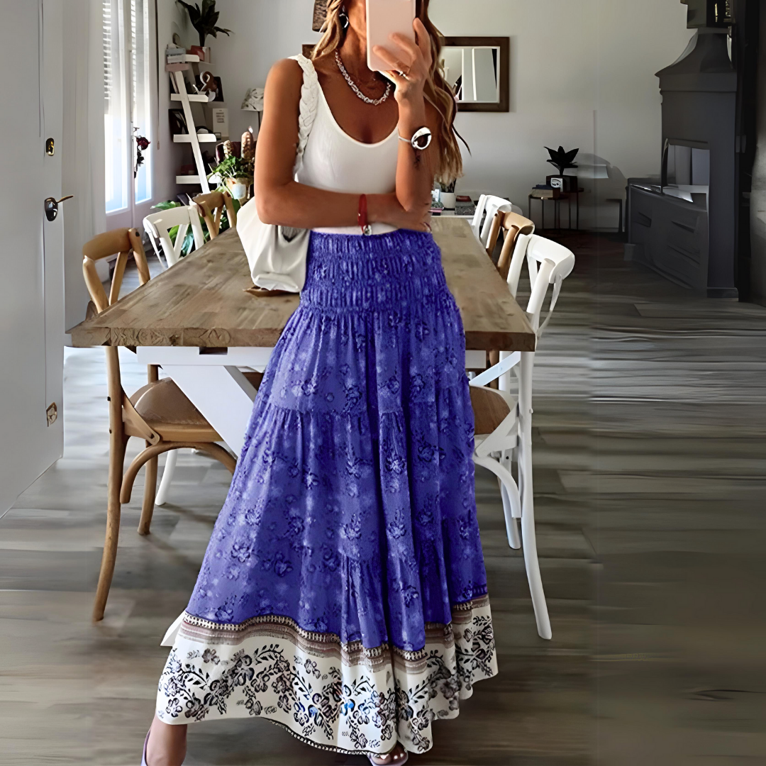 Frida - Casual Dames Boho Maxi Nederdel