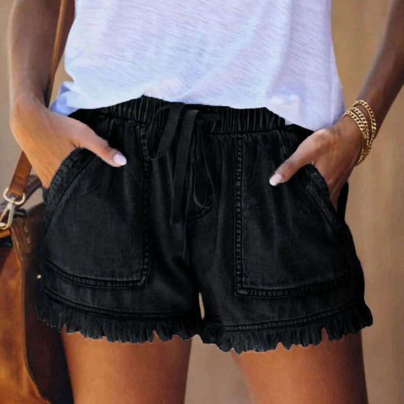 LAURA® | Højtaljede denimshorts