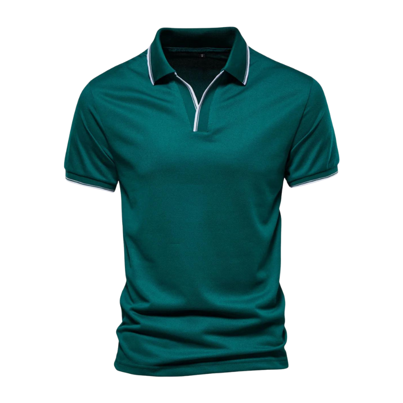 Poloshirt med V-hals