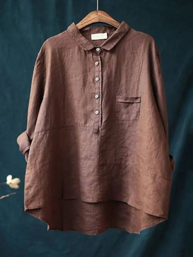 Halima - Afslappet button-down-skjorte med revers