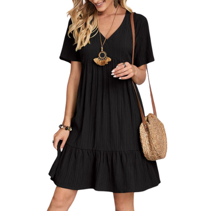 Filly-Summer Womens Short Sleeve Mini Dress