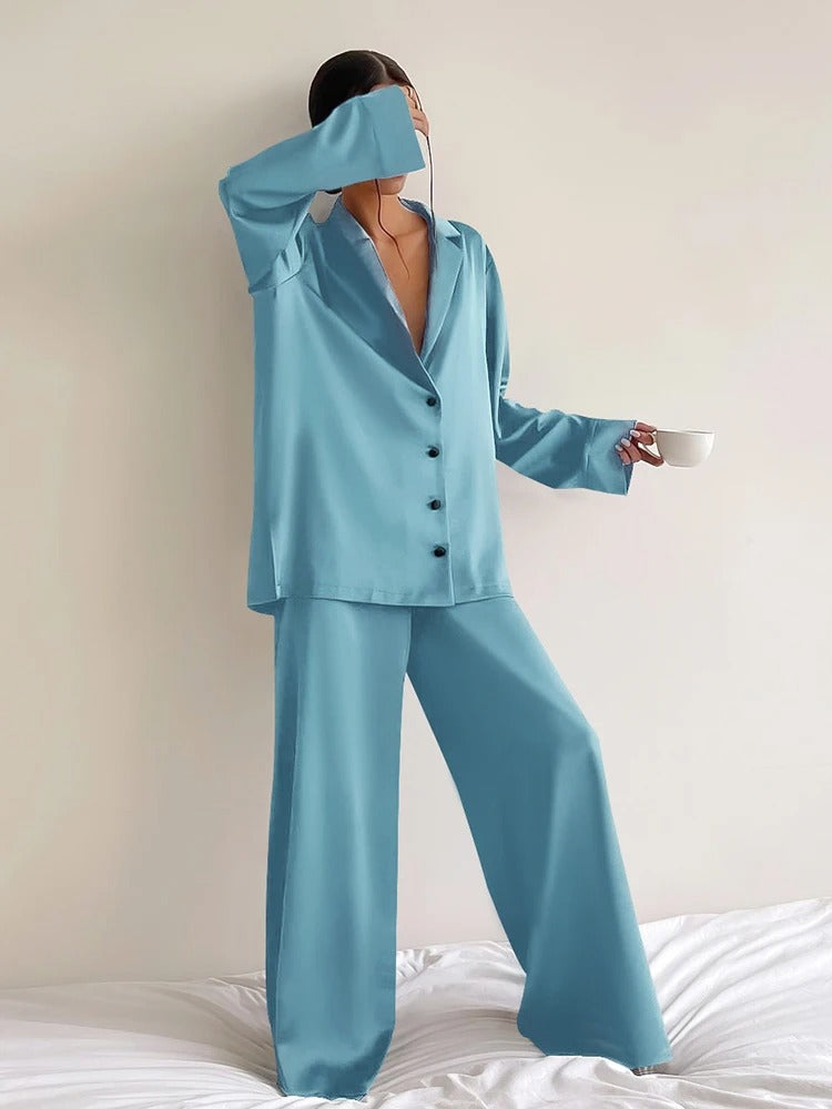 Ivette | Silky Elegance Pyjamas-sæt i overstørrelse