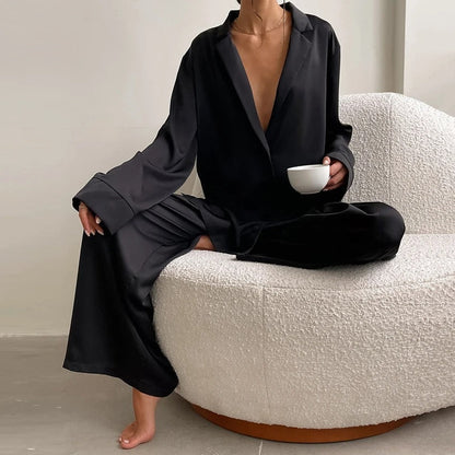 Ivette | Silky Elegance Pyjamas-sæt i overstørrelse