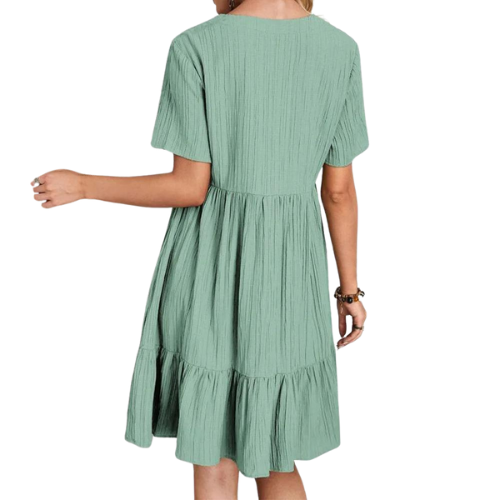 Filly-Summer Womens Short Sleeve Mini Dress