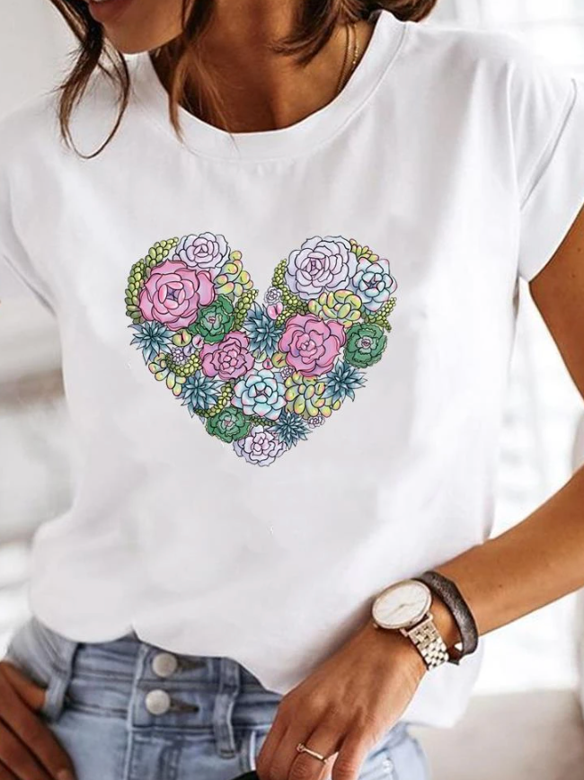 ROSALINDA - Super stilfuld T-shirt med ekstravagant sommerdesign