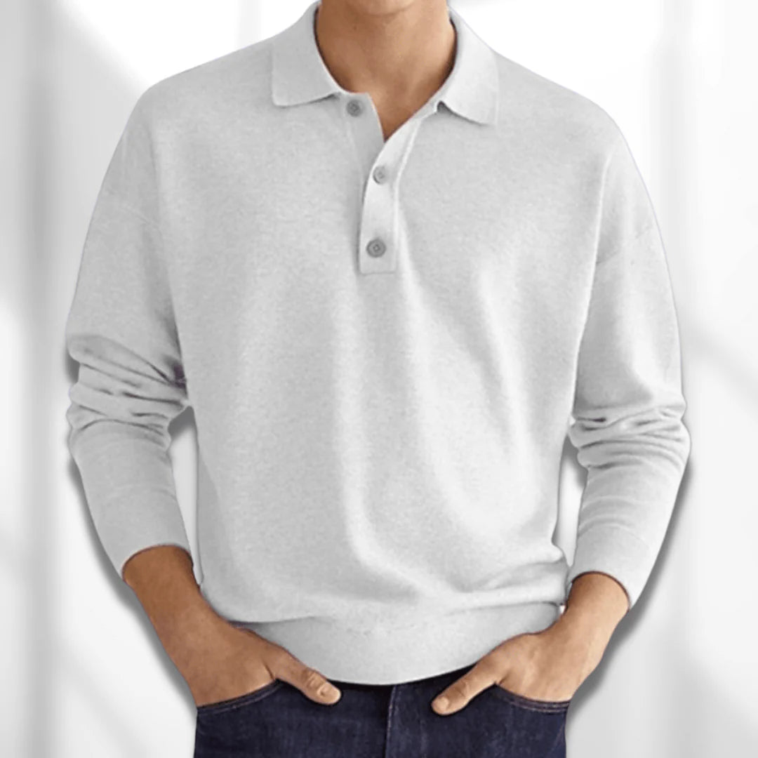 Langærmet polo sweater