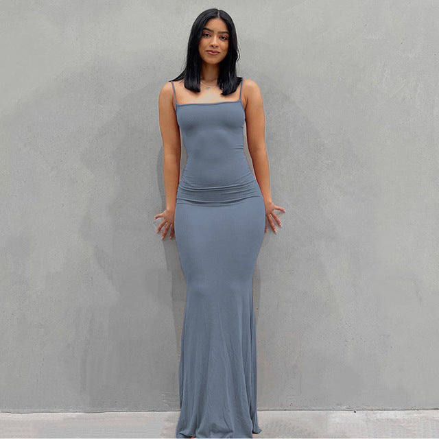 Fashion Sexy Elegant Kjole Rygløs Aften Maxi Dress  Lange