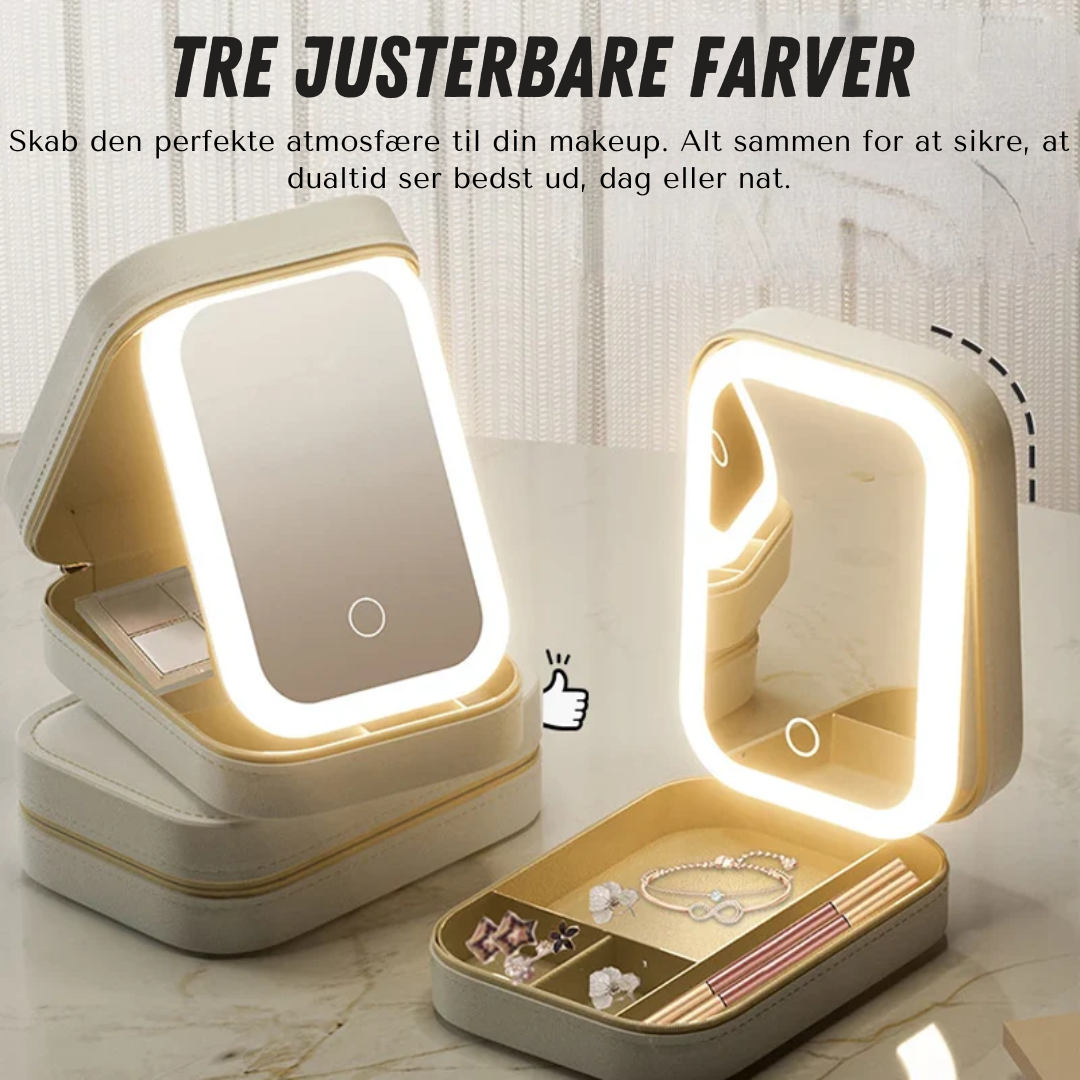 Justerbart LED-makeupspejl i tre farver