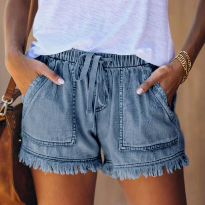 LAURA® | Højtaljede denimshorts