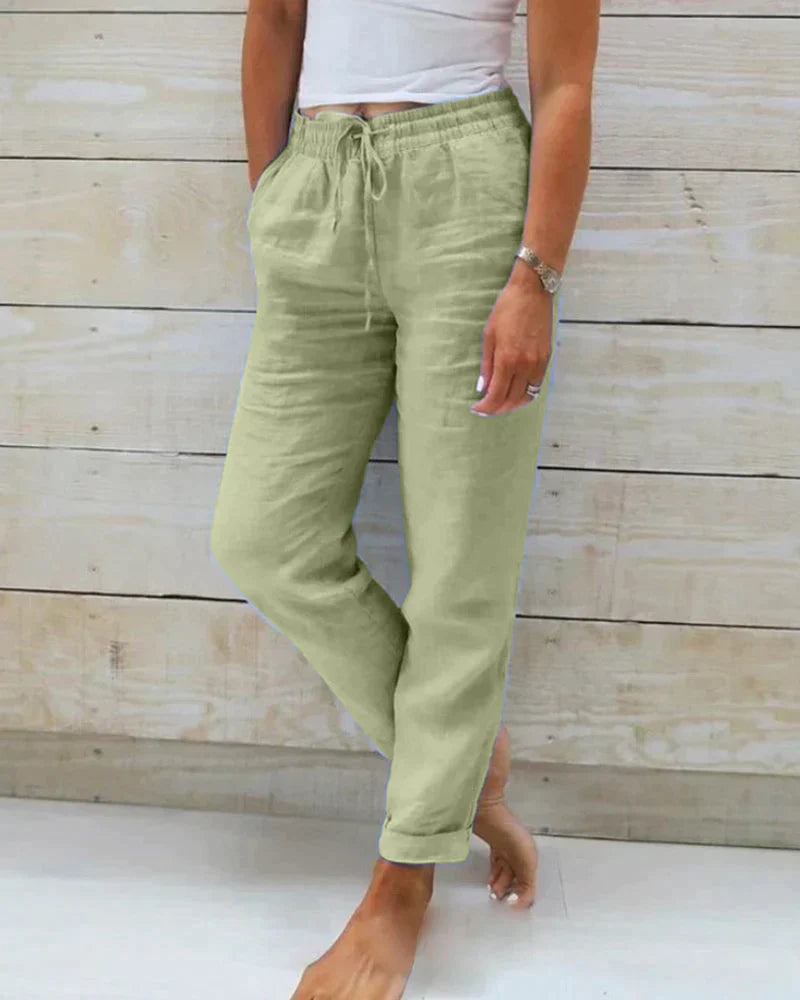 Grüner Leinenhose für Damen