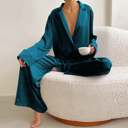 Ivette | Silky Elegance Pyjamas-sæt i overstørrelse