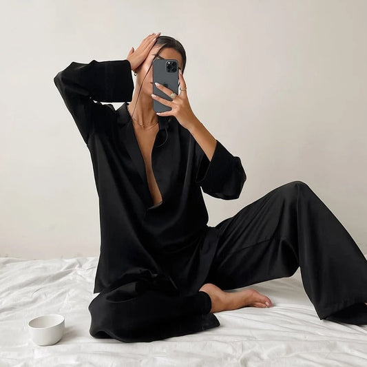 Ivette | Silky Elegance Pyjamas-sæt i overstørrelse