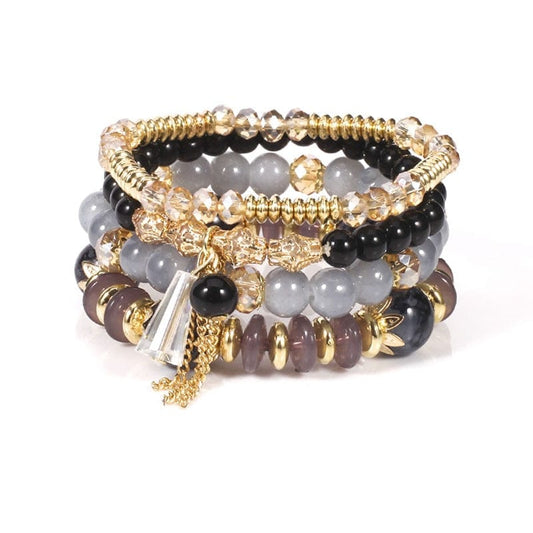 Boho | Armbånd - Trendy Sort Guld med En Boheme Hippie Twist