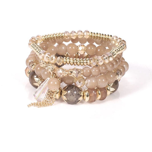 Boho | Armbåndssæt - Elegant Beige med Distinkt Hippie Charme