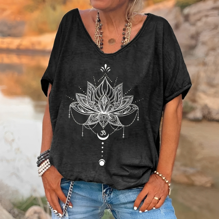 Mandala Hippie T-shirt til kvinder