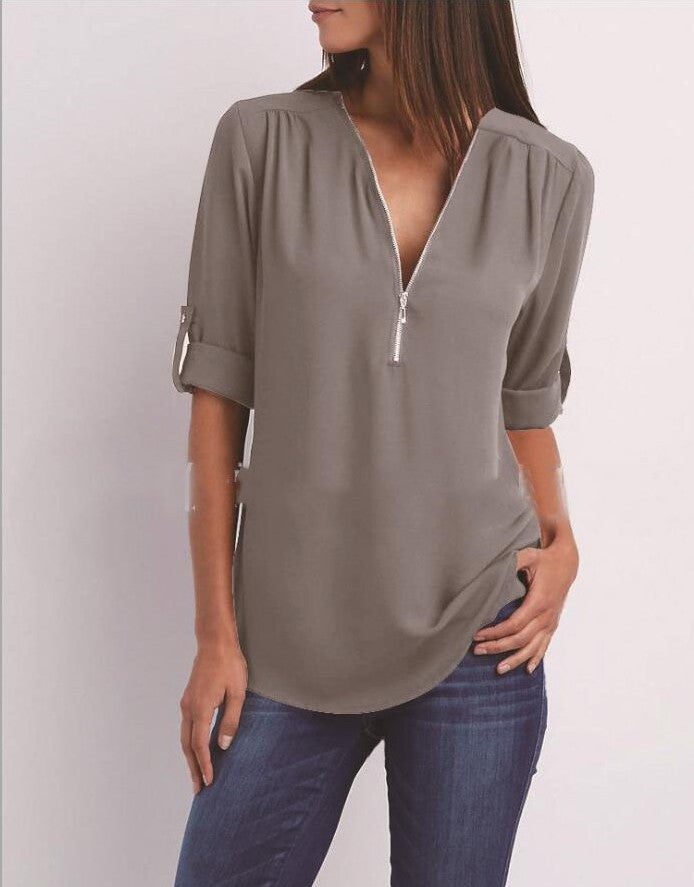 Veronica™ | Bluse med unik krave