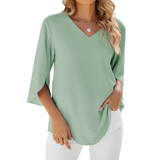 Cinthia | Elegant bluse med V-hals